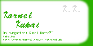 kornel kupai business card